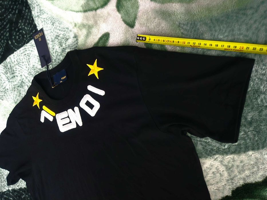 Nowa modna koszulka tshirt czarna ROMA FENDI okazja tanio MODA XL