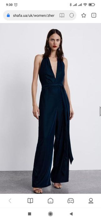 Новый роскошный брючный комбинезон с широкими штанами палаццо zara