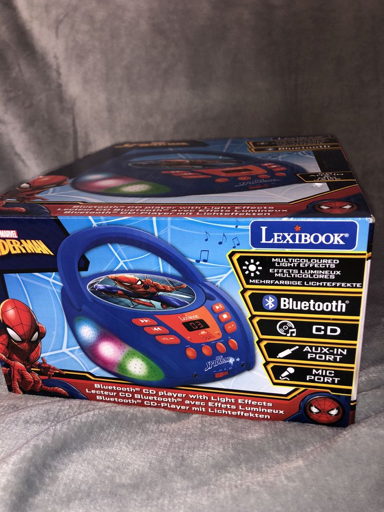 Nowy SpiderMan Boombox odtwarzacz CD AUX BLUETOOTH RGB