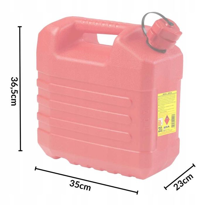 Wzmacniany kanister na paliwo 20L z wykręcanym lejkiem