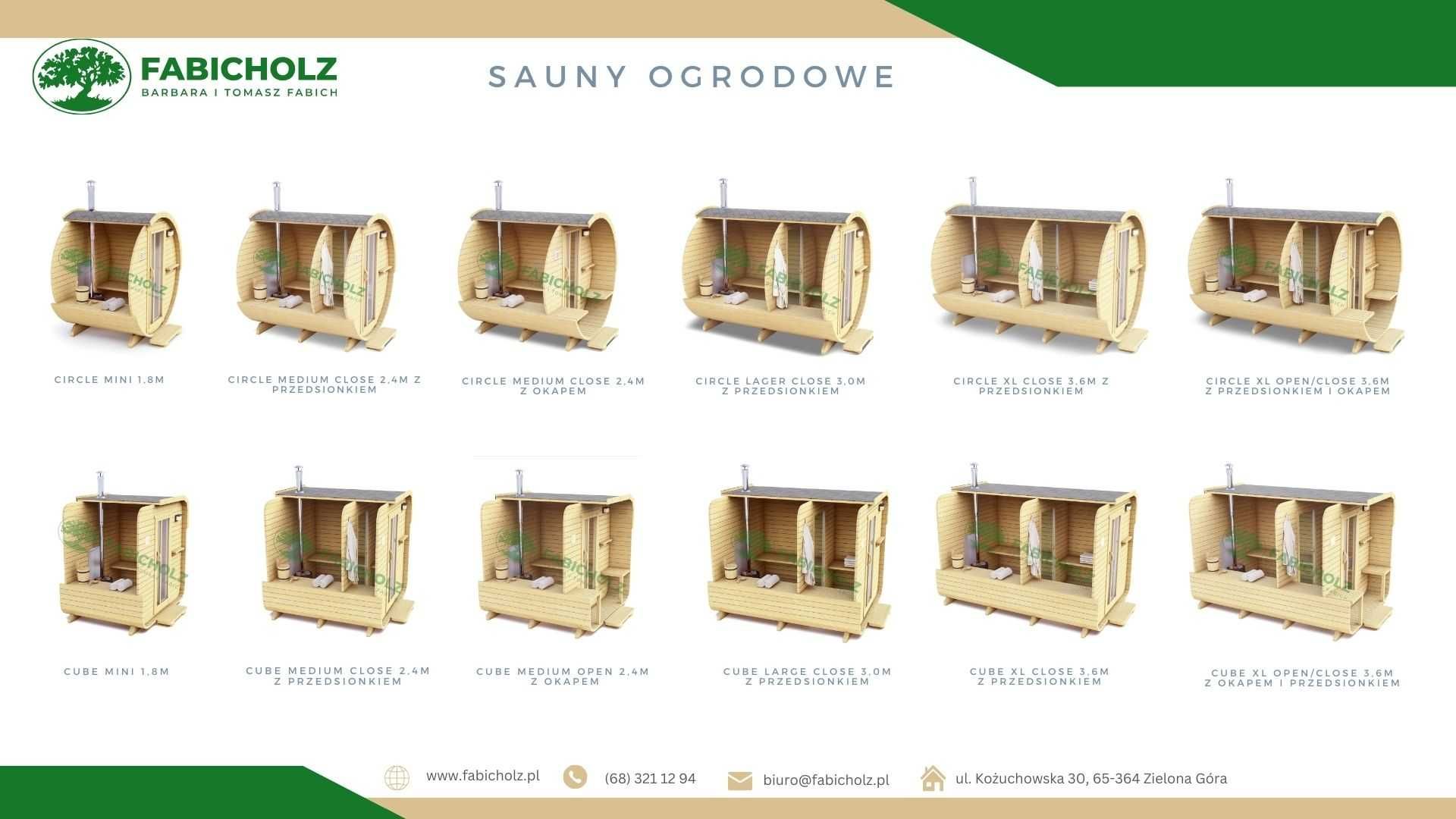 Cube Mini 1,8m sauna ogrodowa zewnętrzna