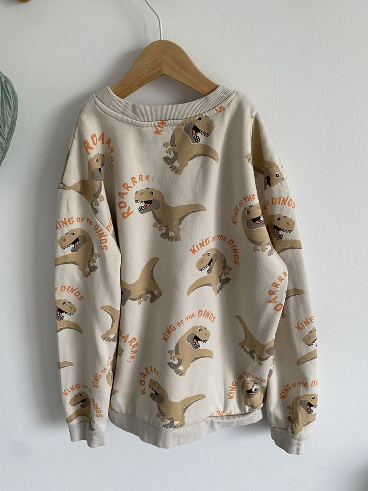 Bluza h&m 134/140 beżowa dinozaury