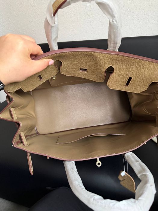 Сумка Hermes Birkin велика | шкіра | чорна, тауп, бежева