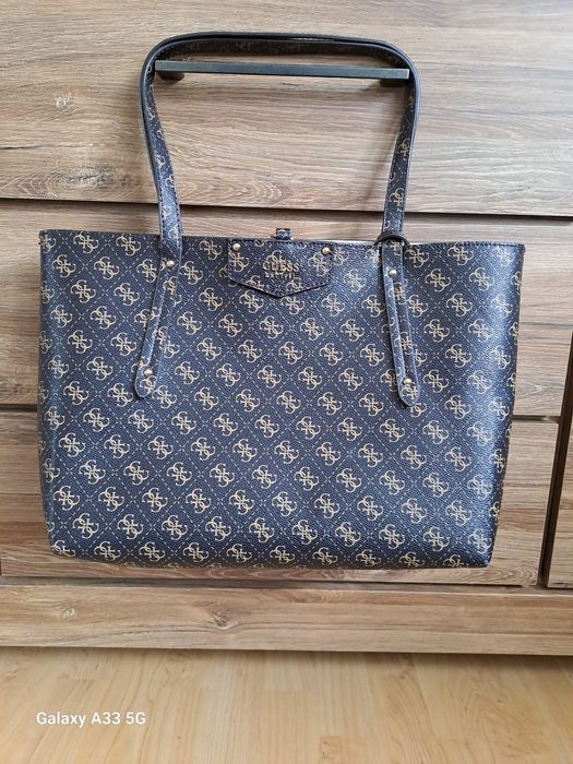 Guess Torebka Eco Brenton Tote Brązowa