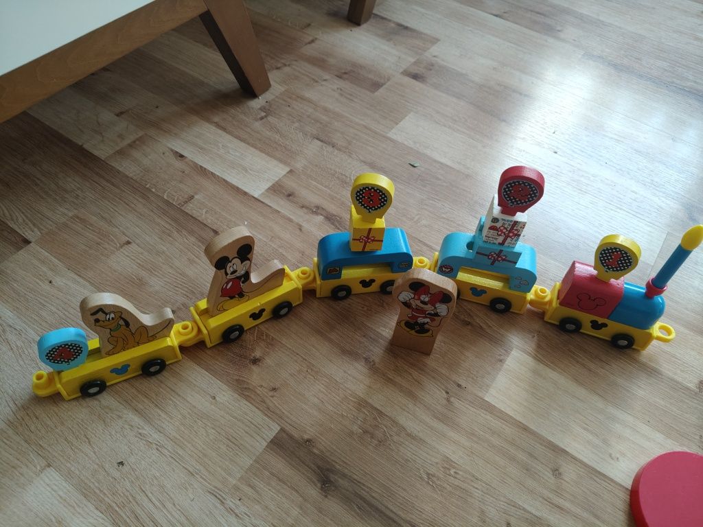 Drewniana ciuchcia Lidl lupilu pociąg myszka miki