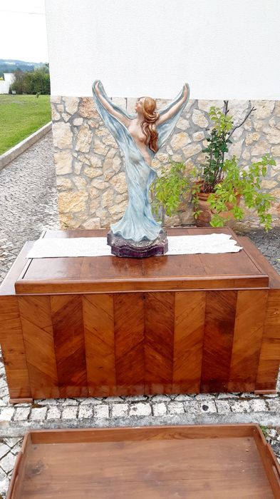 Antiga arca em madeira