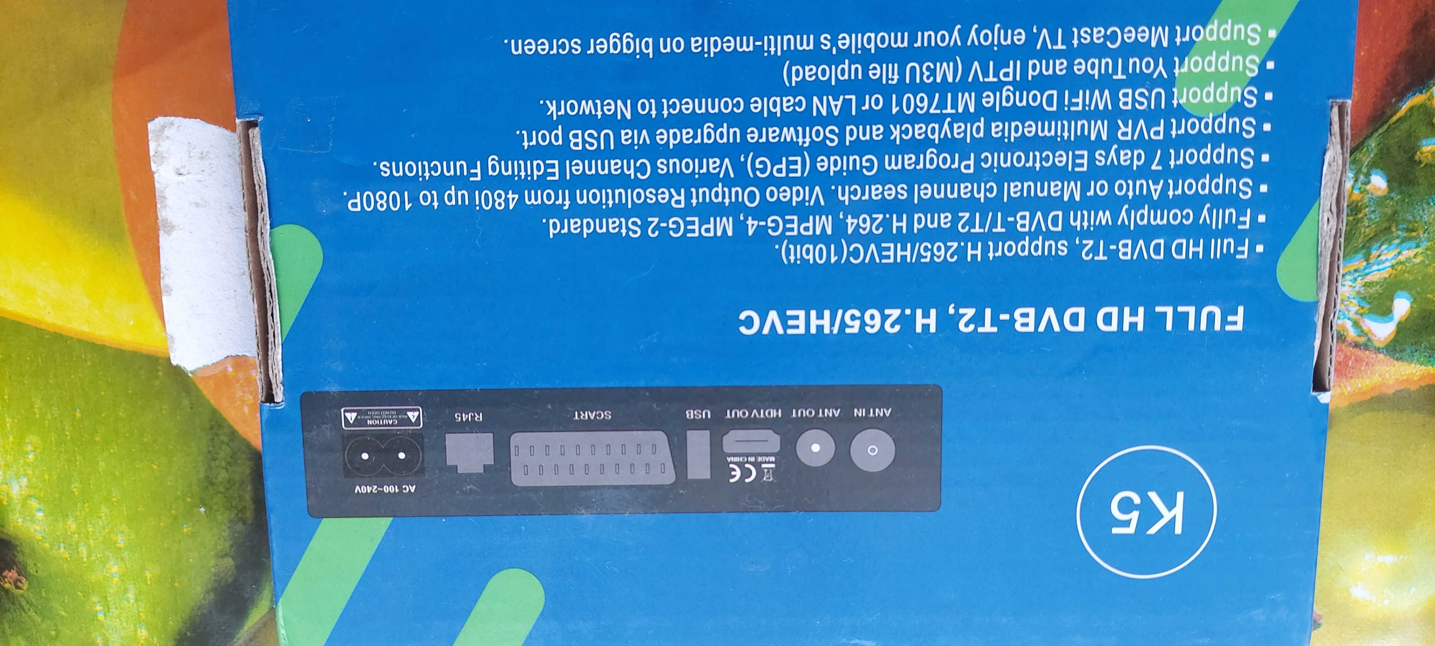 K5 DVB-T2 Receiver Тюнер цифрового телевізійного сигналу TV Box SCART