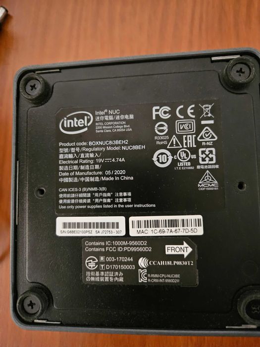 Intel NUC i3 16GB Ram 250GB SSD mini Pc