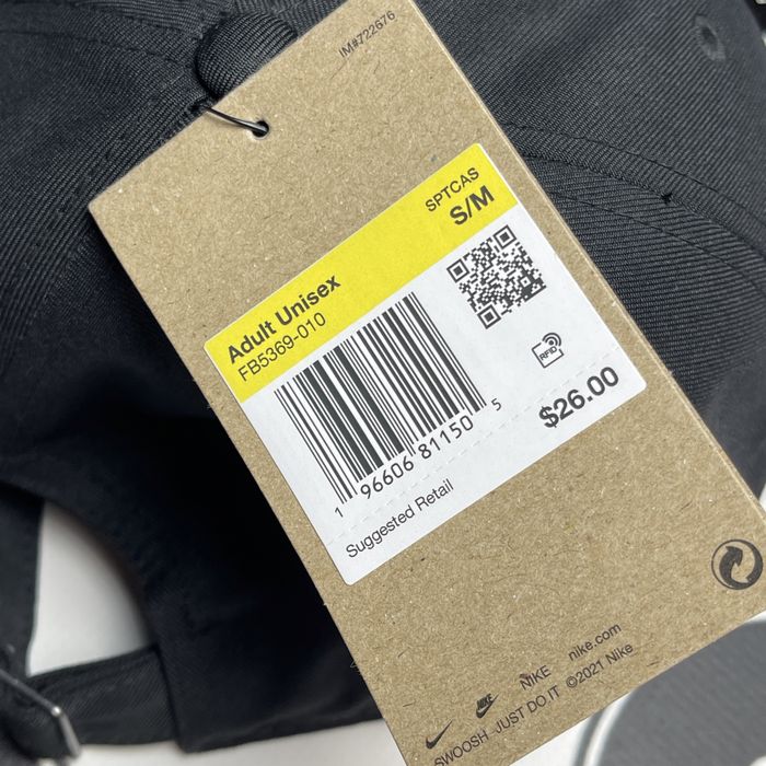 ОРИГІНАЛ Чоловіча Кепка Nike Чорна FB5369-010 з США