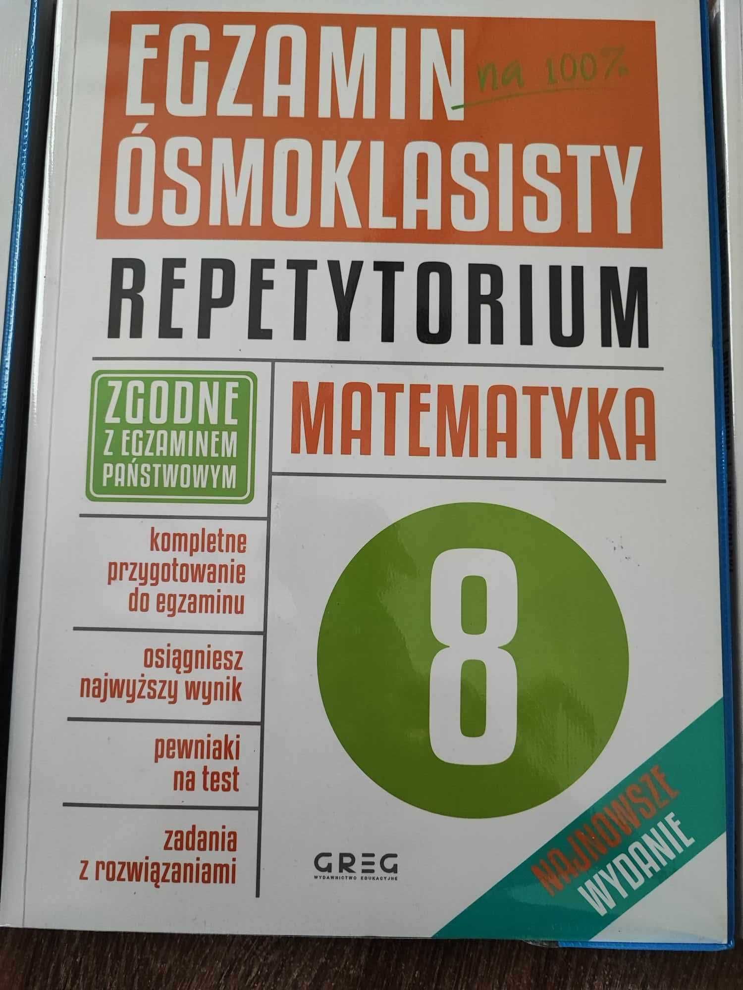 Repetytorium egzamin ósmoklasisty 8 angielski polski matematyka NOWE