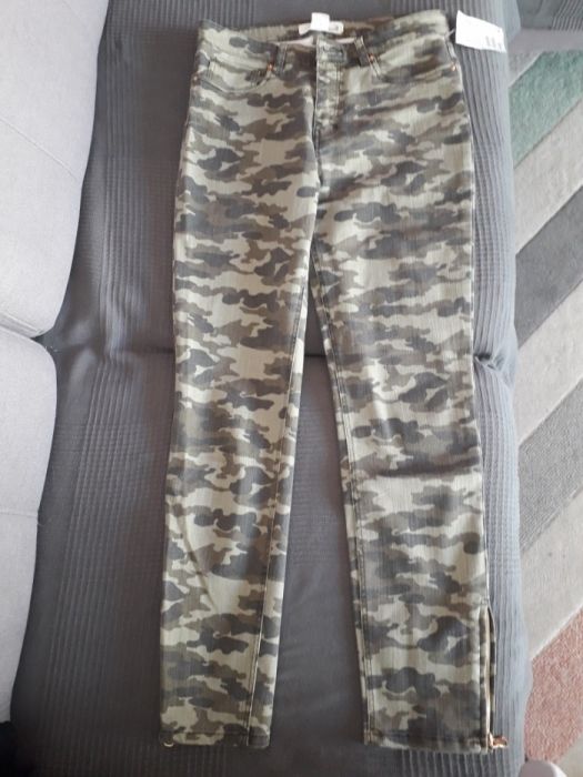 Nowe spodnie dżinsy jeansy moro h&m logg 38
