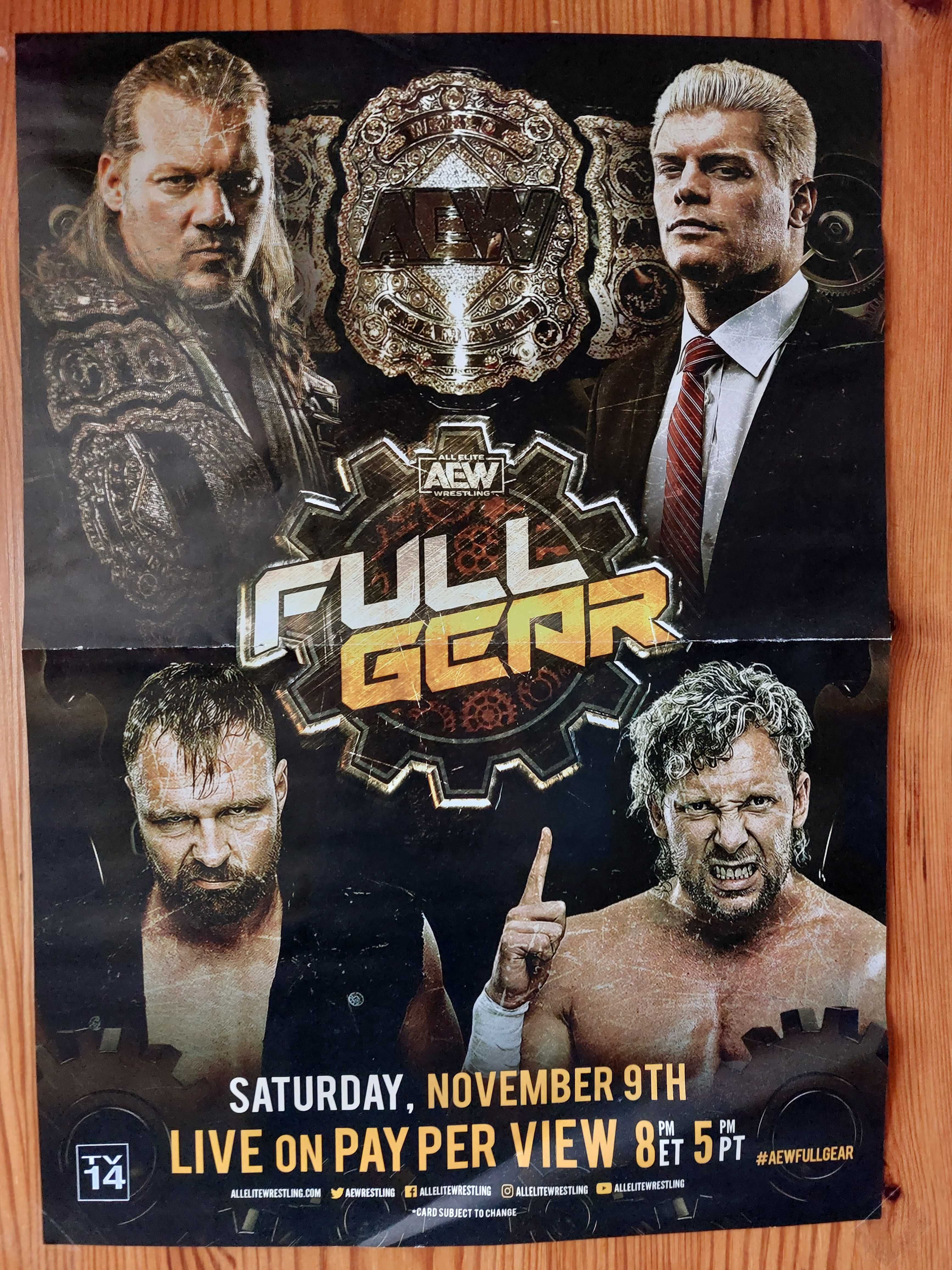Plakat zapowiadający pierwszą galę wrestlingową AEW - Full Gear