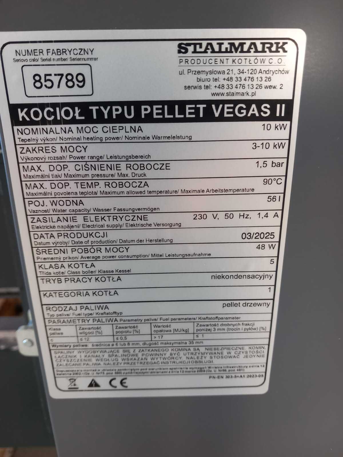 Stalmark Kocioł grzewczy piec na pellet - Pellet Vegas II 10 kW