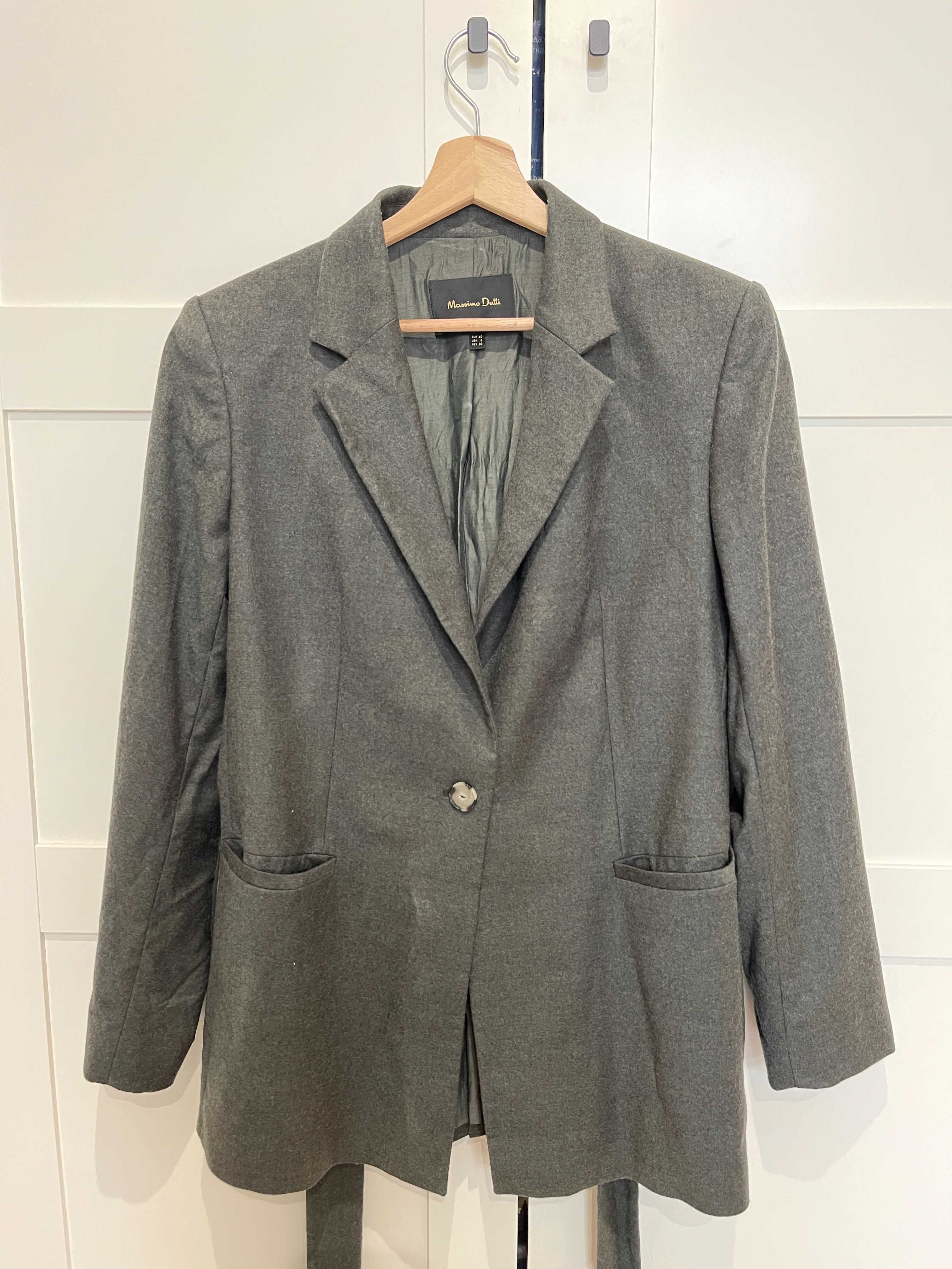 99% wełny żakiet/ marynarka Massimo Dutti M-L z paskiem