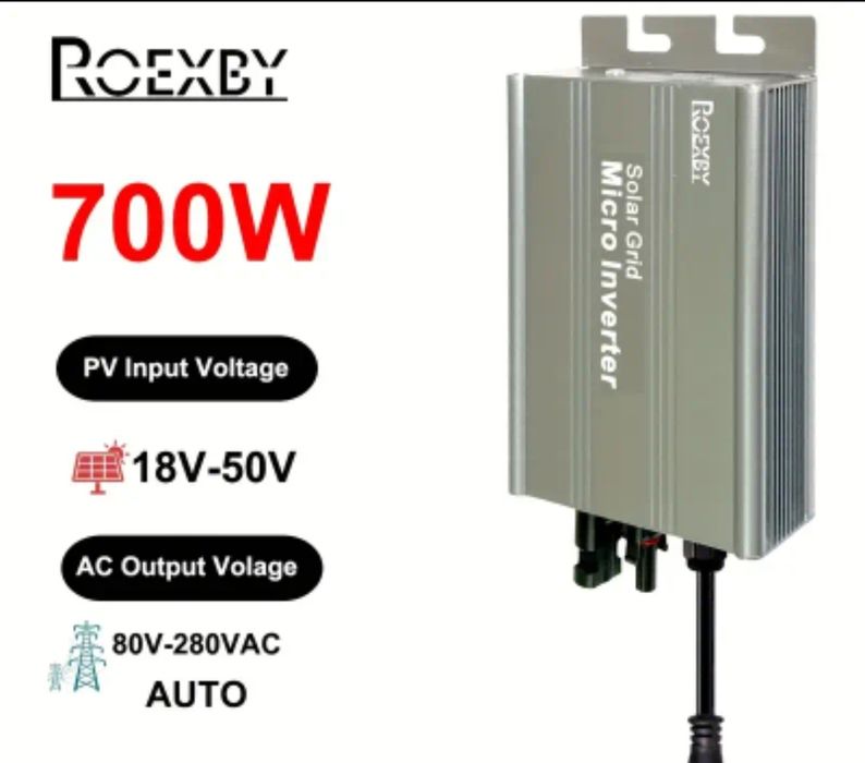 Інвертор мережевий (micro invertor) grid-tie, mppt solar, DC 18-60