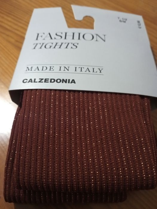 Collants Fashion Calzedonia Cor Tijolo com brilho.