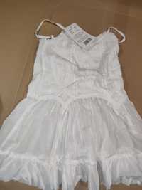 Biała koronkowa sukienka 110-116