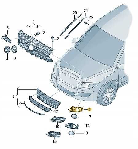 Решітка ПТФ протитуманка ліва VW Tiguan нова оригінал решетка