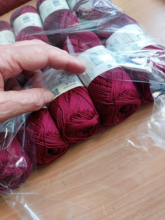 włóczka Yarnart Begonia 0112 - 100% bawełna, wiśniowa REZERWACJA