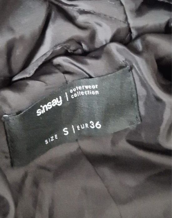 Czarne futerko s/36 sinsay