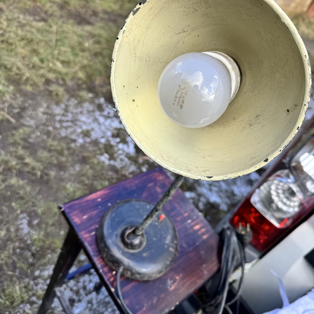 Przedwojenna lampka biurkowa bauhaus lampa warsztatowa nocna antyk