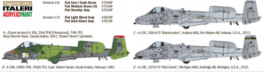 Italeri 1376 Samolot A-10 A/C Thunderbolt II (Gulf War) model 1/72