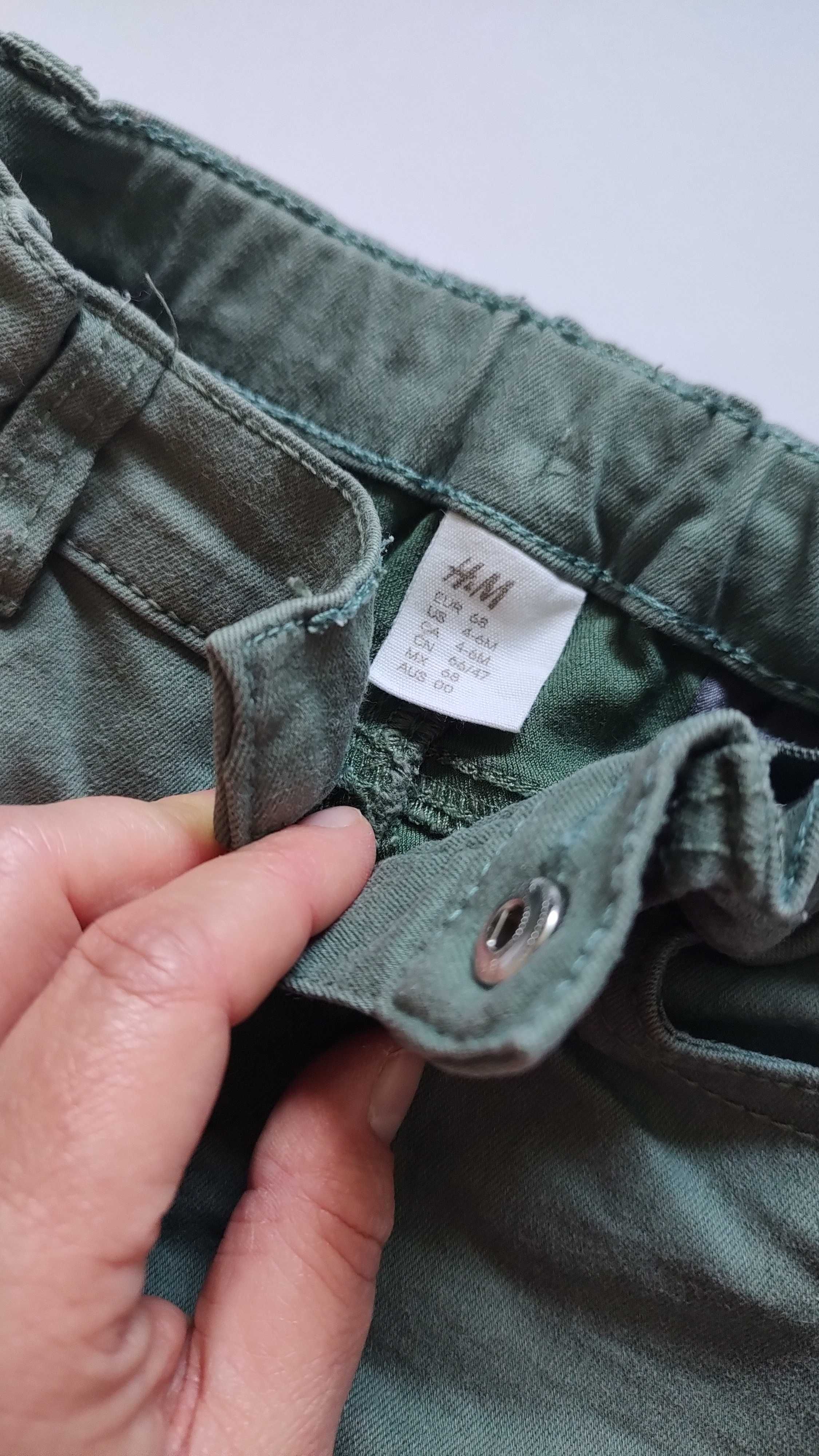 H&M, spodnie khaki, rozmiar 68