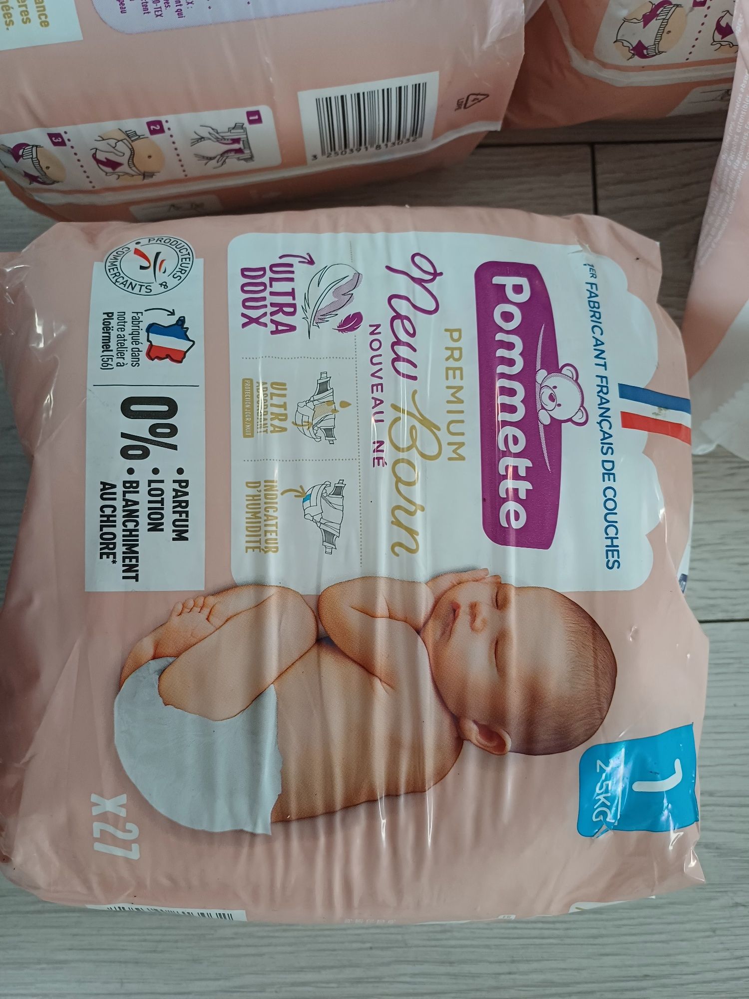 Pampersy 108szt New born 2-5kg 4paczki ×27szt