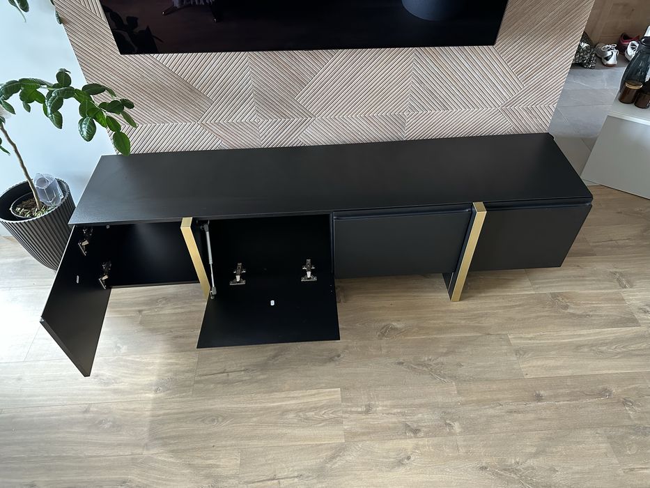 Szafka RTV pod telewizor czarny mat 180cm idealny stan