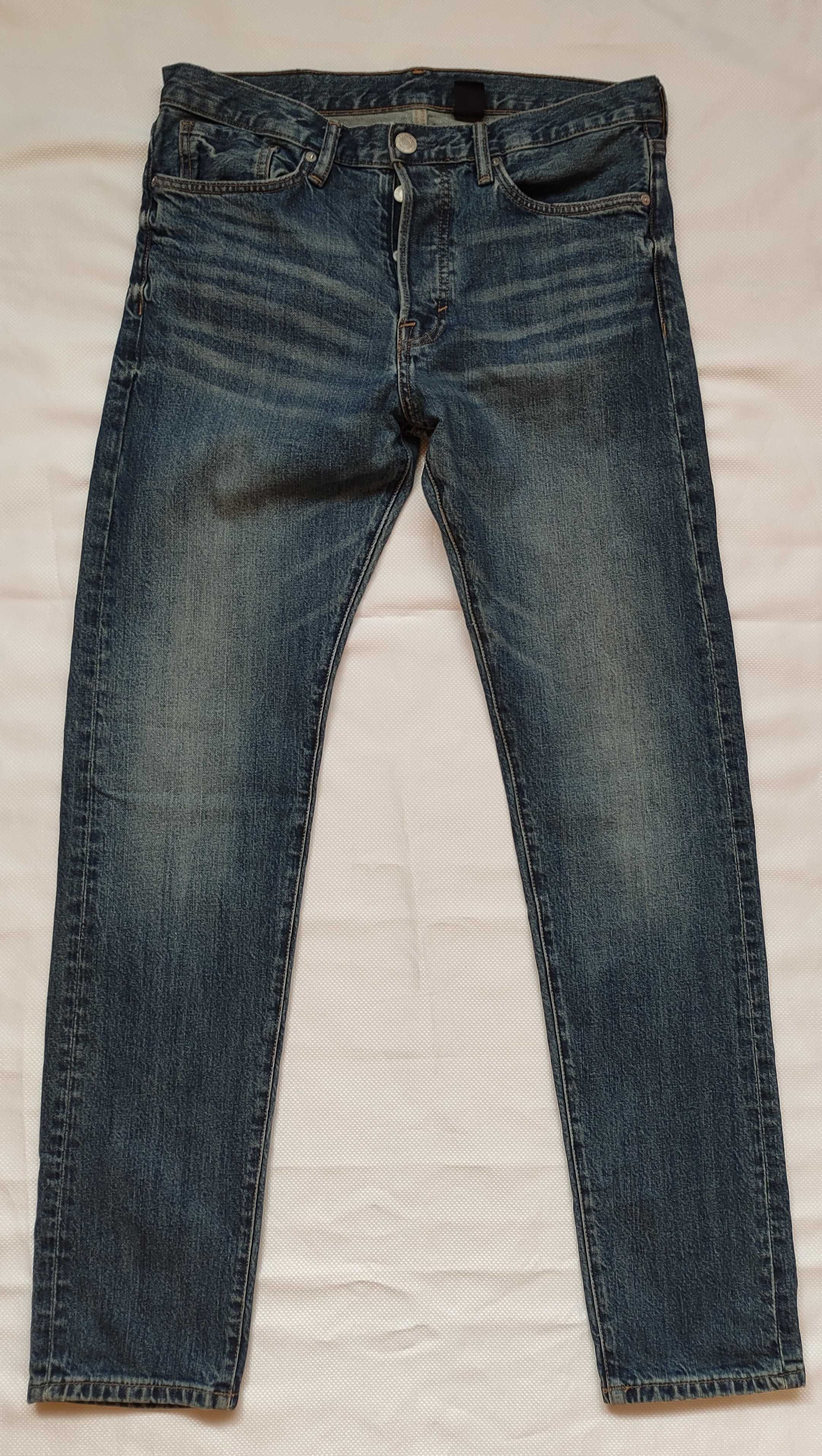 Spodnie dżinsowe męskie H&M rozm 32/34 slim straight