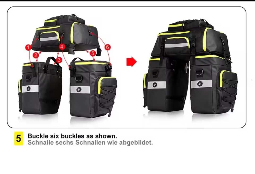Bolsas para porta malas 3 em 1 para bicicletas