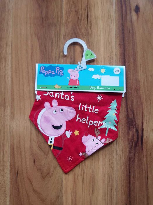 Świąteczna bandana dla psa Świnka Peppa Santa's Little Helper S-M nowa