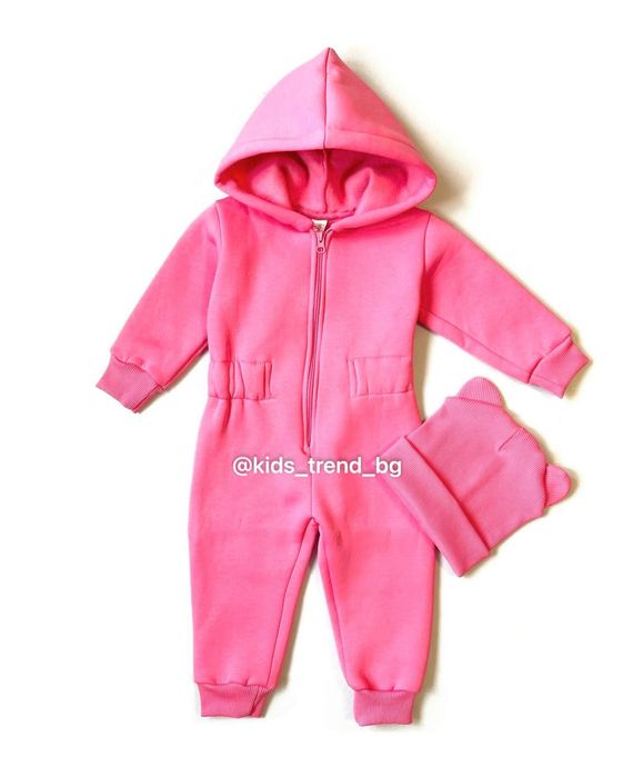 Дитячий комбінезон з шапочкою, теплий ромпер, на вік 9, 12, 16 місяців