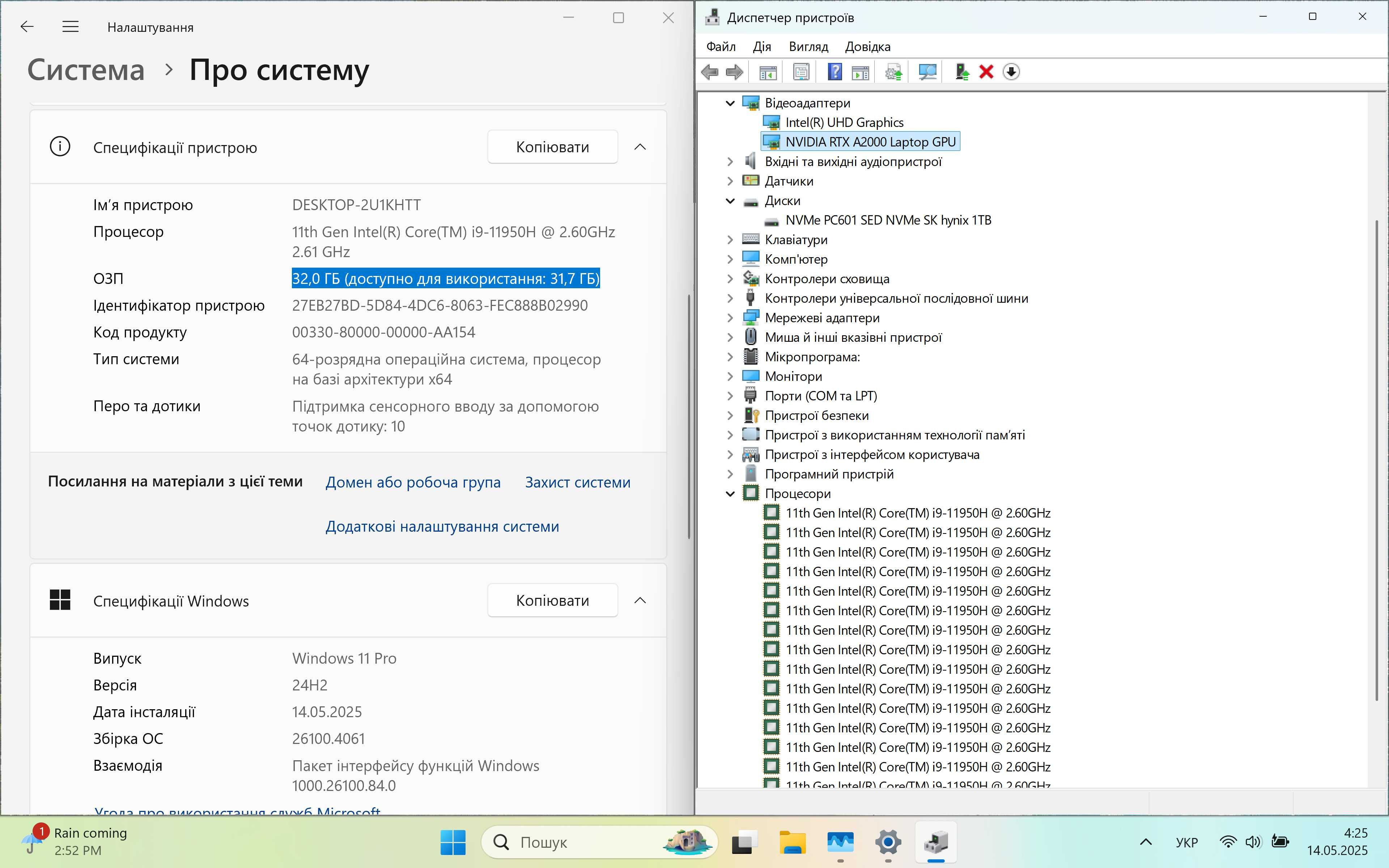 2023р Dell Precision 5560 i9-11950H_NVIDIA RTX A2000_1000 SSD_4K_32RAM