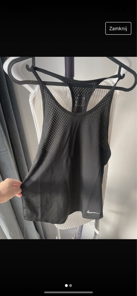 Czarny siateczkowy top Nike XS
