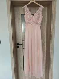 Długa różowa sukienka 36r