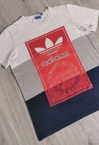 T-shirt Adidas big print duży napis rozmiar M/L