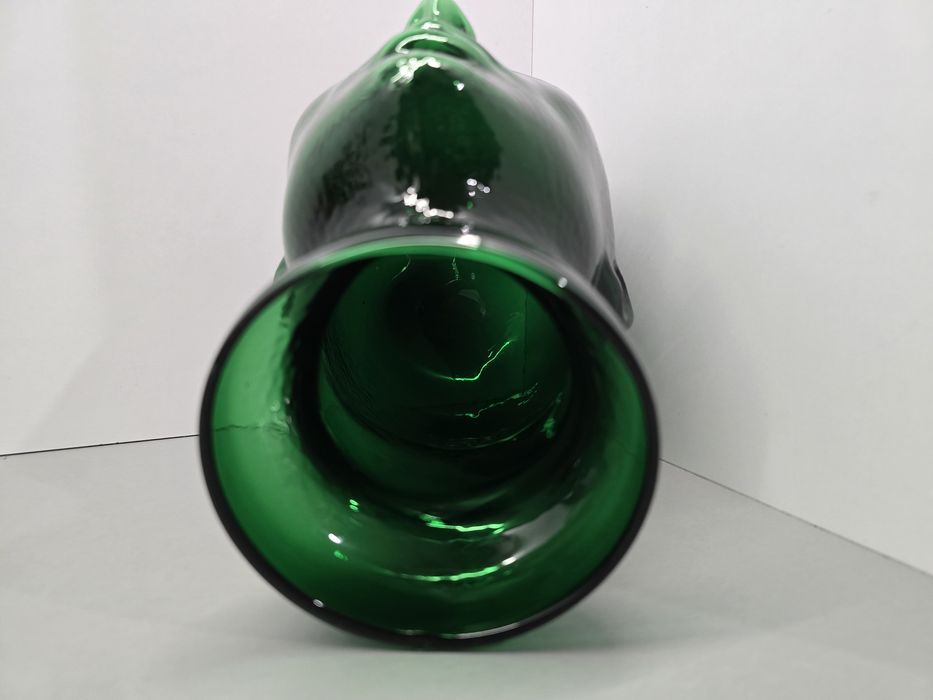 Szklana głowa kolorowe szkło ciemna zieleń.