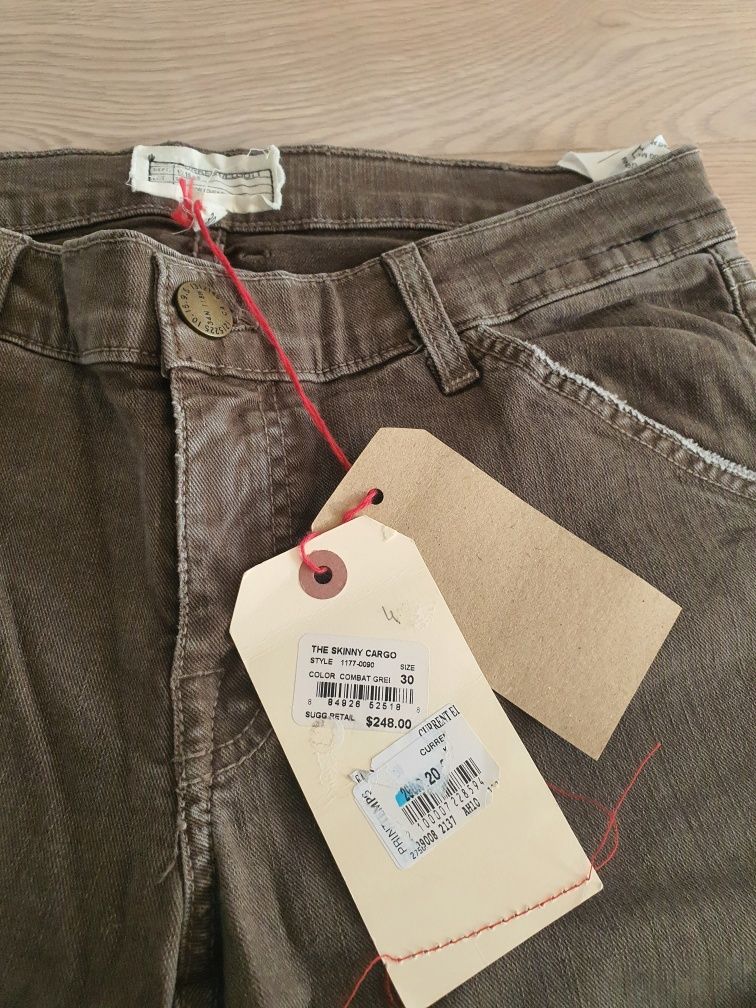 Nowe spodnie bojówki Current Elliott 30 skinny cargo