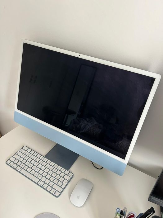 iMac Apple M1 24'' - 8GB - 2021 - Azul - Como novo