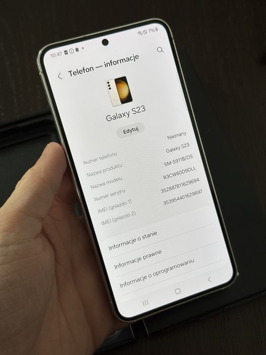 Samsung S23 biały z pudełkiem – jak nowy, bez blokad