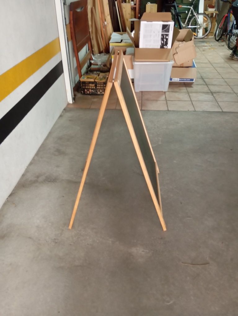 Quadro Cavalete para Menus Grande 57x100cm Duplo em Ardósia/Madeira