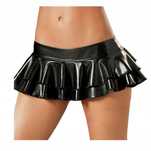 Sexy Czarna Plisowana Mini Spódniczka Vinyl Xxl