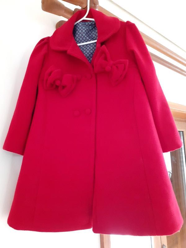 Casaco menina vermelho algodão