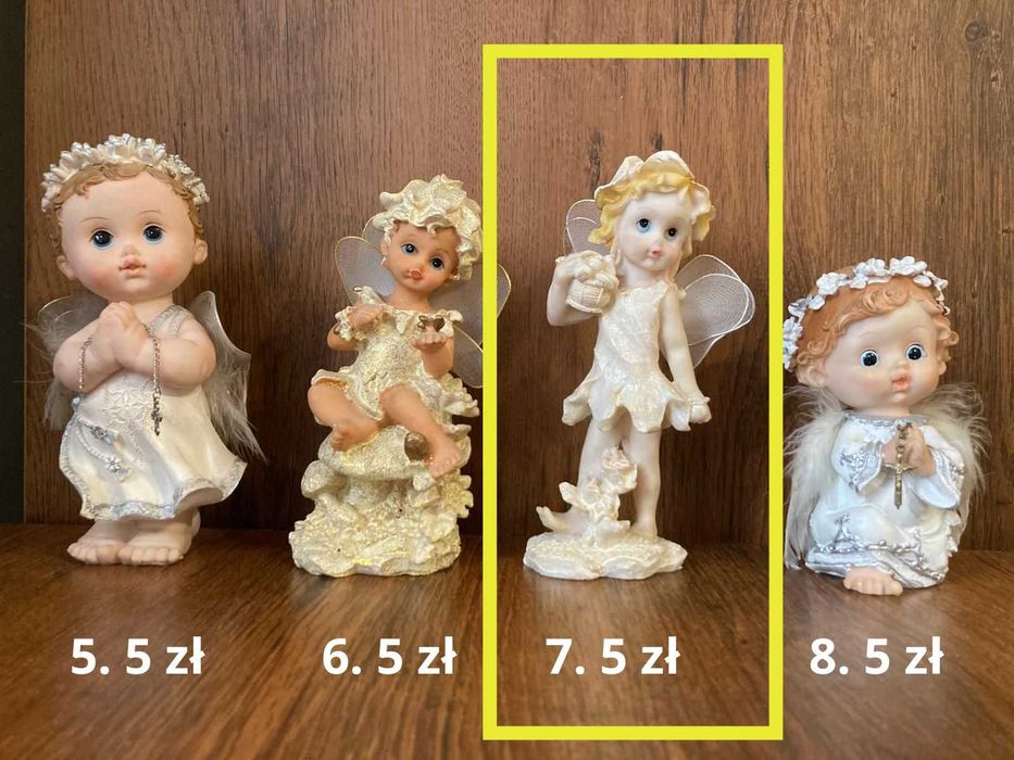 Aniołki, różne wielkości i materiały