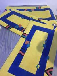 Tapetes ( conjunto 3 ) amarelos com barra azul