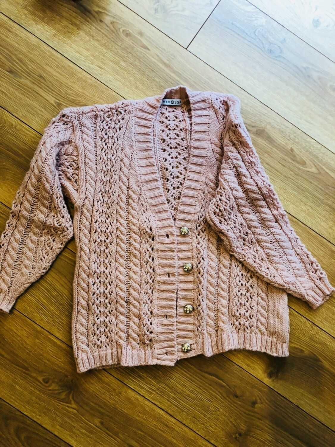 Kardigan ADELE Rose MIMOSSA oversize różowy sweter