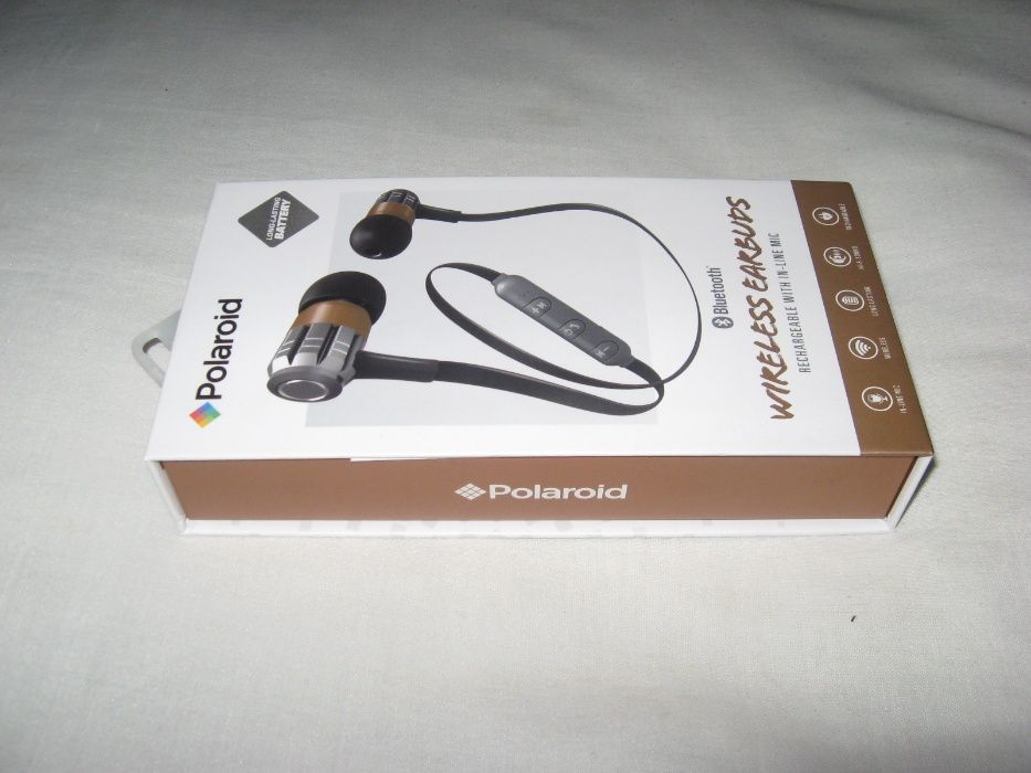 Спортивные Bluetooth наушники Polaroid с фиксацией на ушах с пультом у