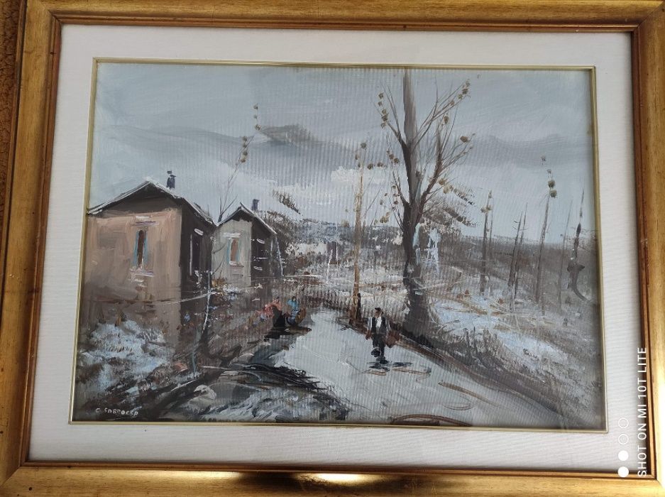 Obraz olejny na płótnie , malarstwo włoskie, 1990r.