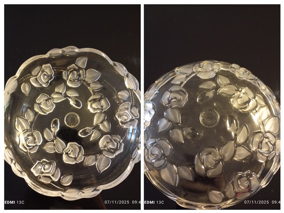 Taças de vidro com relevo